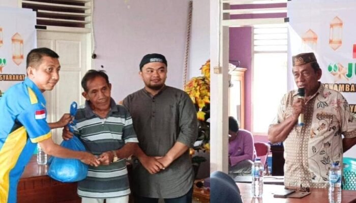 Penambang Rakyat Pohuwato dan Karang Taruna Salurkan Bantuan Sembako di Desa Buntulia Utara