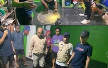 Pihak Polres Lombok Barat (Lobar) tengah melakukan evakuasi mayat korban NU (27), dengan cara membongkar sumur beton