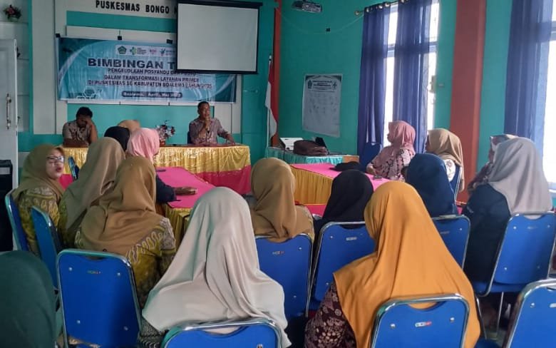 Partisipasi pihak Puskesmas Bongo Nol pada kegiatan Bimbingan Teknis (Bimtek) Promosi Kesehatan, Gizi, Kesehatan Kerja, dan Olahraga yang dilaksanakan pada Jumat, 2 Mei 2025.