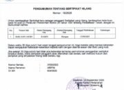 Pengumuman Kehilangan Sertipikat Tanah di Kabupaten Boalemo