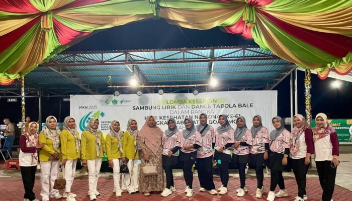 Meriahkan HKN ke-61, Puskesmas Bongo Nol Tampilkan Aksi Kesenian pada Lomba Sambung Lirik dan Dance Tabola Bale