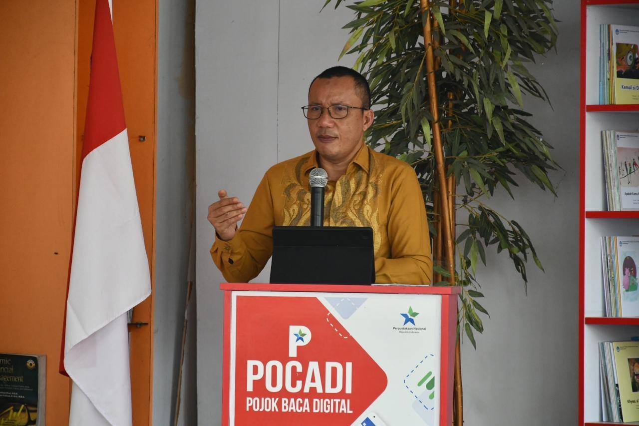 Wakil Bupati Boalemo, Lahmudin Hambali, S.Sos., M.Si., saat membuka kegiatan Literasi Membaca bagi siswa SD/MI dan SMP yang digelar oleh Dinas Perpustakaan dan Kearsipan Kabupaten Boalemo, pada Kamis 23 Oktober 2025.