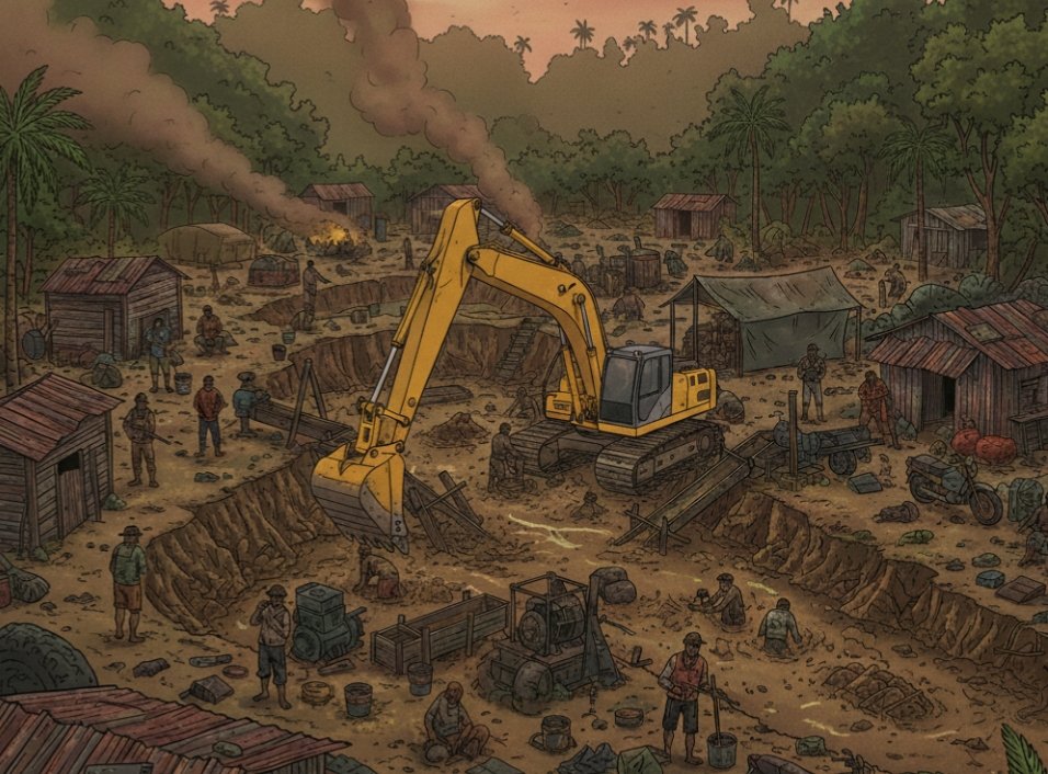 Ilustrasi akttivitas PETI di Sambati