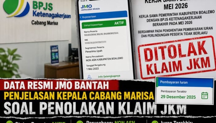 Data Resmi BPJS Ketenagakerjaan (JMO) Bantah Penjelasan Kepala Cabang Marisa soal Penolakan Klaim JKM