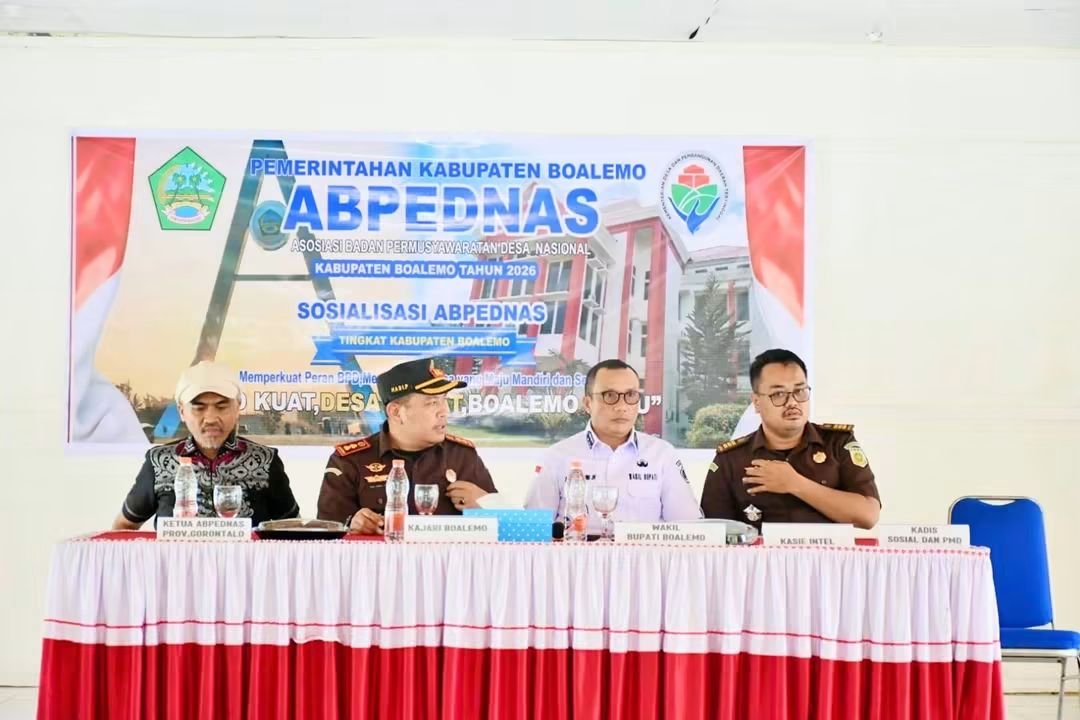 Agenda Sosialisasi Asosiasi Badan Permusyawaratan Desa Nasional (ABPEDNAS) tingkat Kabupaten Boalemo yang dirangkaikan dengan pengisian struktur organisasi kepengurusan ABPEDNAS Kabupaten Boalemo, Rabu 13 Mei 2026.