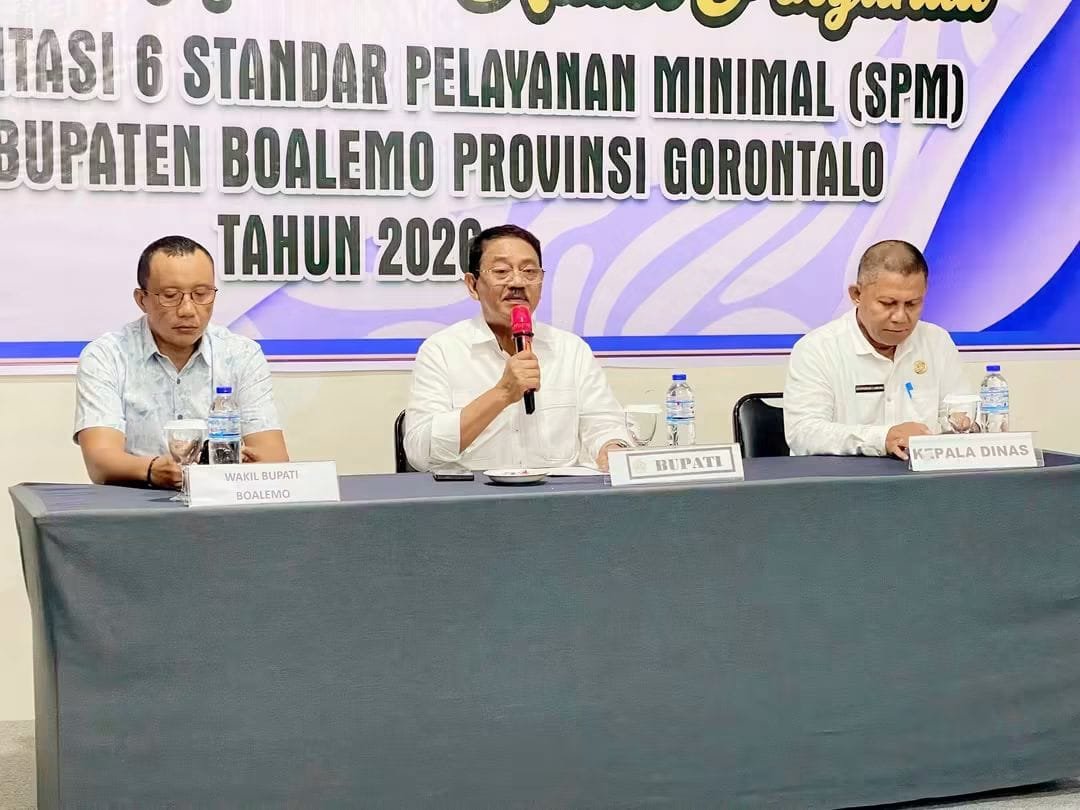 Bupati Boalemo, Rum Pagau, bersama Wakil Bupati Lahmuddin Hambali, secara resmi membuka kegiatan Peningkatan Kapasitas Kader Posyandu dalam rangka Implementasi 6 Standar Pelayanan Minimal (SPM) Tingkat Kabupaten Boalemo di Cabana Resort And Resto, Minggu 7 Juni 2026.